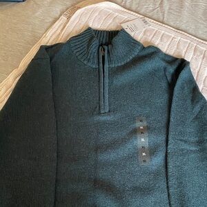 Men's Teal Half-Zip Sweater